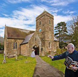 Waiting at the church